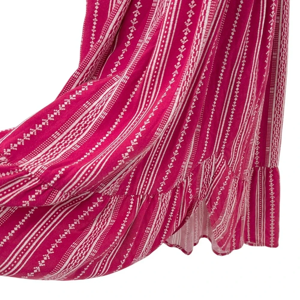 Kids Old Navy Pink White Striped Maxi Dress Ruffle Hem Halter Neck Size‎ XL